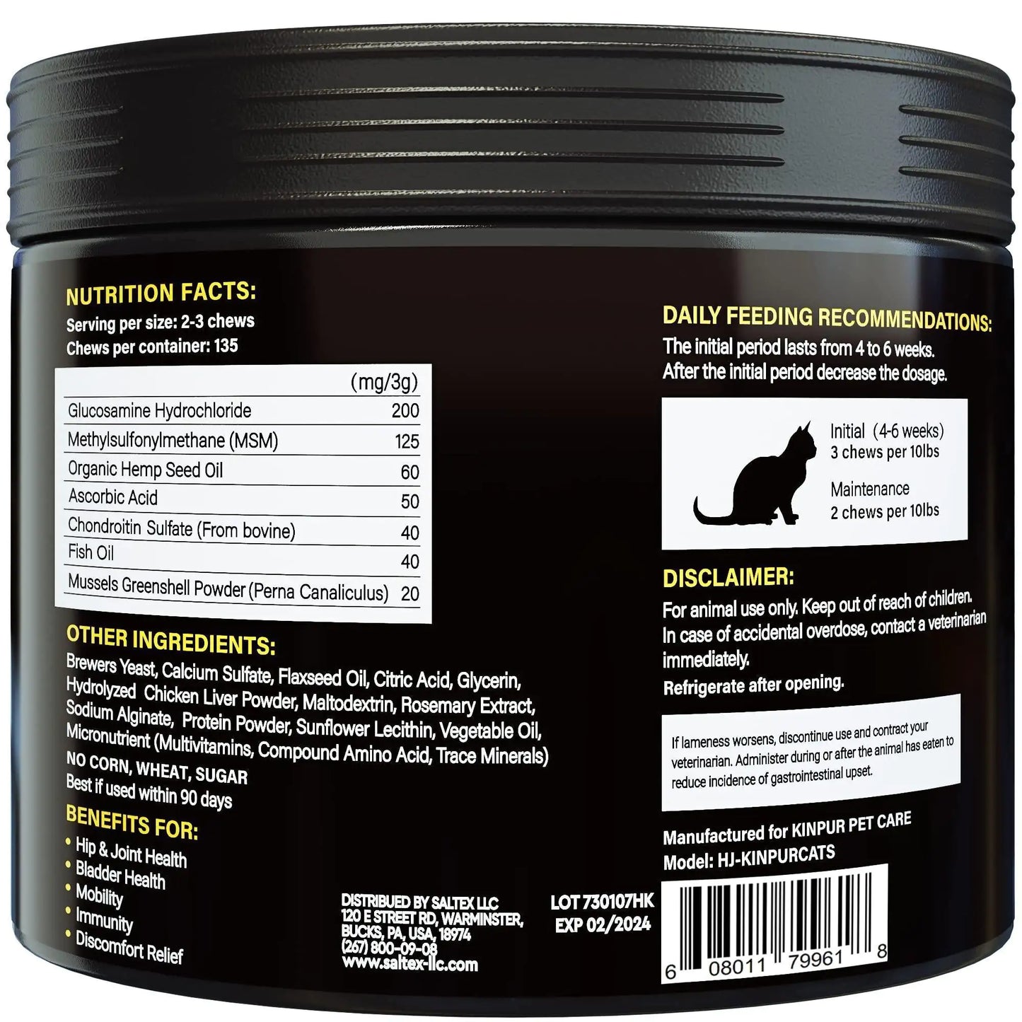 Natural Glucosamine for Cats Effective Cat Joint Supplement That Helps Improve